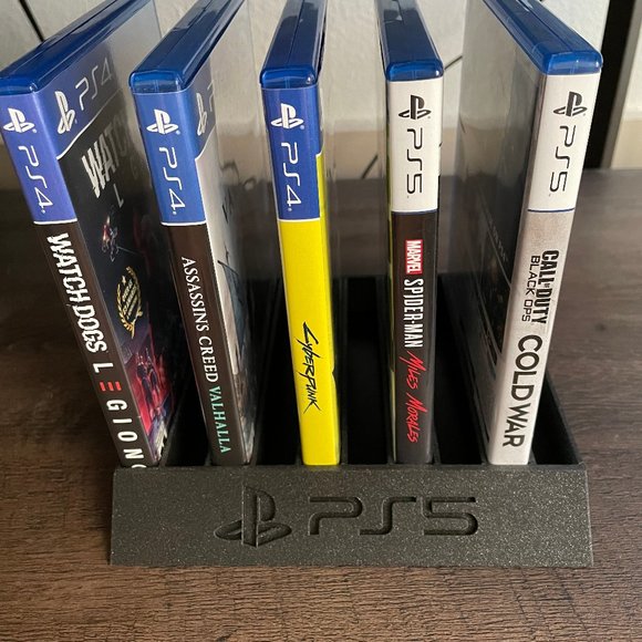 Sony PlayStation 5 Sleek Game Holder with PS5 Logo Trophy Case Jewel Case Stand - Picture 2 of 4